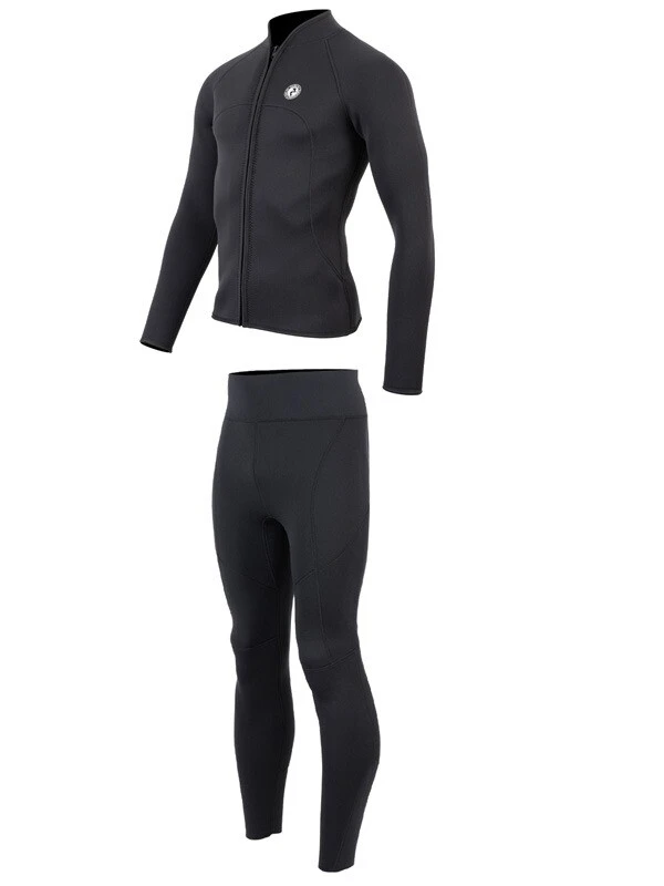 Two Bare Feet Mens Heritage Full Zip 3mm Wetsuit Jacket & Pants Set (Black) 3 Two Bare Feet Mens Heritage Full Zip 3mm Wetsuit Jacket & Pants Set (Black) - Image 3