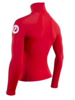 Two Bare Feet Adults Long Sleeve Rash Vest (Red) -Surf Tide Motion mens long sleeve red 4 1 1