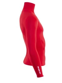 Two Bare Feet Adults Long Sleeve Rash Vest (Red) -Surf Tide Motion mens long sleeve red 7 1 1