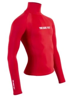 Two Bare Feet Adults Long Sleeve Rash Vest (Red) -Surf Tide Motion mens long sleeve red 8 1 1