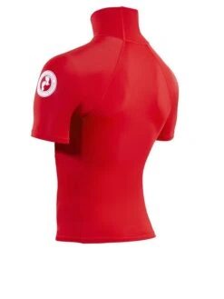 Two Bare Feet Adults Short Sleeve Rash Vest (Red) -Surf Tide Motion mens short sleeve red 4