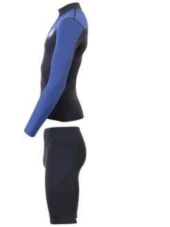Two Bare Feet Mens Aspect Fleece Lined Zipless Thermal 2.5mm Superstretch Wetsuit Top & Shorts Set (Black/Blue) 11 Two Bare Feet Mens Aspect Fleece Lined Zipless Thermal 2.5mm Superstretch Wetsuit Top & Shorts Set (Black/Blue) -Surf Tide Motion mwo9tp s