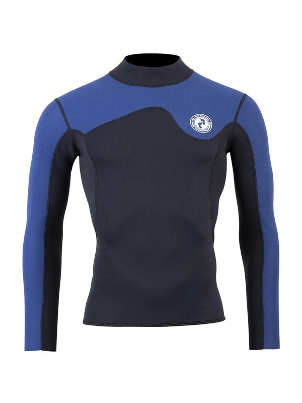 Two Bare Feet Mens Aspect Fleece Lined Zipless Thermal 2.5mm Superstretch Wetsuit Top & Shorts Set (Black/Blue) 5 Two Bare Feet Mens Aspect Fleece Lined Zipless Thermal 2.5mm Superstretch Wetsuit Top & Shorts Set (Black/Blue) - Image 5