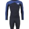 Two Bare Feet Mens Aspect Fleece Lined Zipless Thermal 2.5mm Superstretch Wetsuit Top & Shorts Set (Black/Blue)