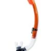 Two Bare Feet DiveSport Dry Top Silicone Snorkel (Orange/Clear)