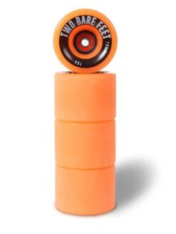 Sessions 78A Longboard Skateboard Wheels (70mm Orange) With Two Bare Feet Pro Series 7 Bearings