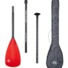 Two Bare Feet 3 Piece Fibreglass Hybrid SUP Paddle & Bag Package (Red)