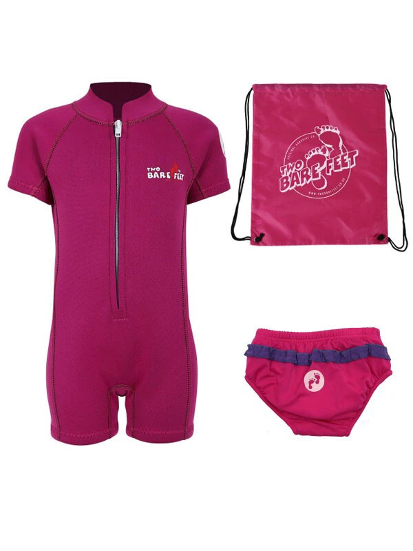 Deluxe Baby Swim Kit - Classic Wetsuit + Swim Nappy + Bag (Raspberry) 1 Deluxe Baby Swim Kit - Classic Wetsuit + Swim Nappy + Bag (Raspberry)