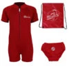 Deluxe Baby Swim Set - Classic Wetsuit + Swim Nappy + Bag (Red)