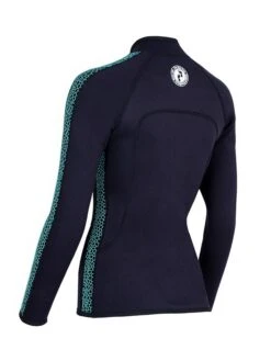Two Bare Feet Womens Silicone Print Series Full Zip 2.5mm Wetsuit Jacket (Black/Mint) -Surf Tide Motion silicone series jacket mint 4