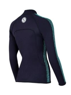 Two Bare Feet Womens Silicone Print Series Full Zip 2.5mm Wetsuit Jacket (Black/Mint) -Surf Tide Motion silicone series jacket mint 6