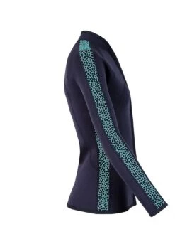 Two Bare Feet Womens Silicone Print Series Full Zip 2.5mm Wetsuit Jacket (Black/Mint) -Surf Tide Motion silicone series jacket mint 7