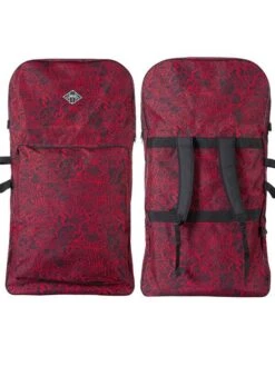 Two Bare Feet Flowers Single Bodyboard And Bag Bundle (Choice Of 33", 37", 41") -Surf Tide Motion single red bag 1 1 1