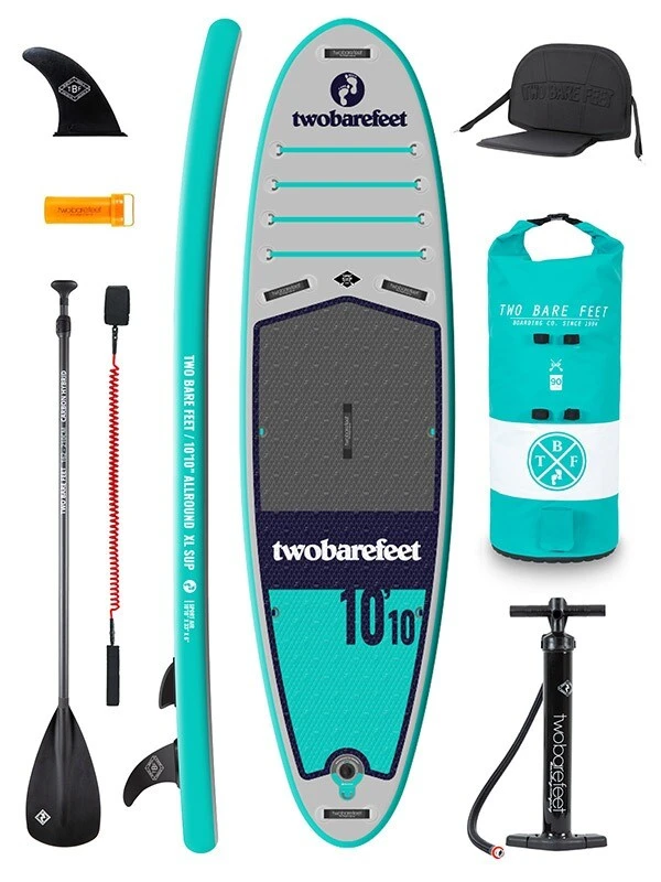 Two Bare Feet Sport Air (Allround XL) 10'10" X 33" X 6" Inflatable SUP Deluxe Carbon Hybrid Pack (Teal) 1 Two Bare Feet Sport Air (Allround XL) 10'10" X 33" X 6" Inflatable SUP Deluxe Carbon Hybrid Pack (Teal)