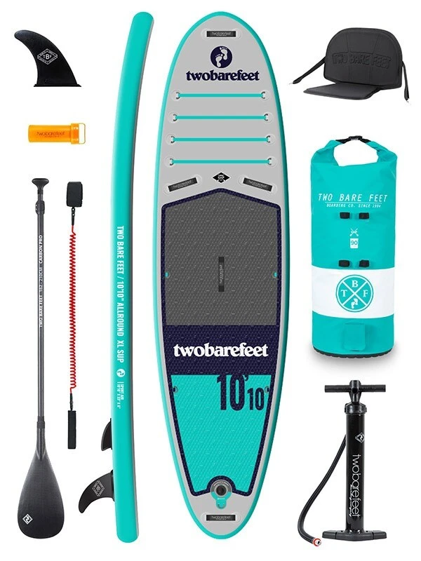 Two Bare Feet Sport Air (Allround XL) 10'10" X 33" X 6" Inflatable SUP Ultimate Pack (Teal) 1 Two Bare Feet Sport Air (Allround XL) 10'10" X 33" X 6" Inflatable SUP Ultimate Pack (Teal)