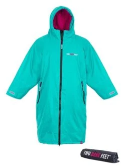 Two Bare Feet Kids Weatherproof Changing Robe With Changing Mat (Teal/Raspberry)