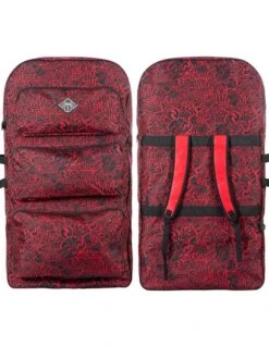 Two Bare Feet 42" Future Print Double Bodyboard And Bag Bundle -Surf Tide Motion triple red bag 4