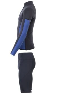 Two Bare Feet Perspective Half Zip 2.5mm Wetsuit Jacket & Shorts Set (Black/Blue) -Surf Tide Motion u1y1bg 1