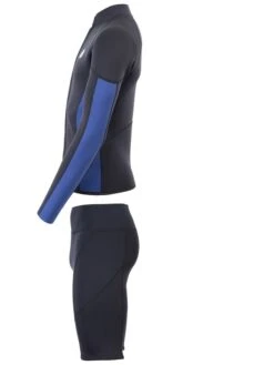 Two Bare Feet Perspective Full Zip 2.5mm Wetsuit Jacket & Shorts Set (Black/Blue) -Surf Tide Motion u5hd9z d