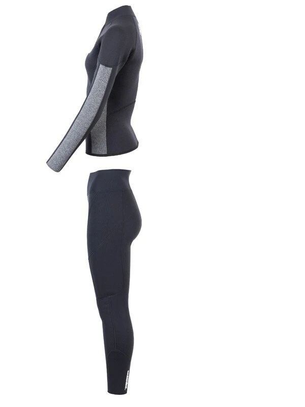 Two Bare Feet Unisex Perspective Half Zip 2.5mm Wetsuit Jacket & Pants Set (Black/Grey) 4 Two Bare Feet Unisex Perspective Half Zip 2.5mm Wetsuit Jacket & Pants Set (Black/Grey) - Image 4