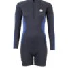 Two Bare Feet Unisex Perspective Half Zip 2.5mm Wetsuit Jacket & Hotpants Set (Black/Blue)