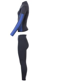 Two Bare Feet Unisex Perspective Half Zip 2.5mm Wetsuit Jacket & Pants Set (Black/Blue) -Surf Tide Motion uhlqcb 4 1