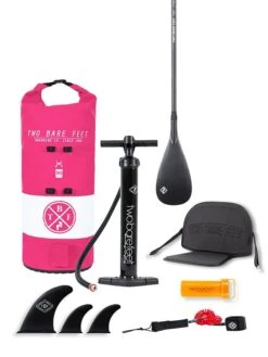 Two Bare Feet Sport Air (Touring) 12'0" X 33" X 6" Inflatable SUP Ultimate Pack (Raspberry) -Surf Tide Motion ultimate pink 2