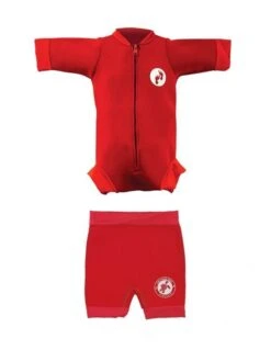 Essentials Baby Swim Kit - Newborn Wetsuit + Nappy Shorts (Red)