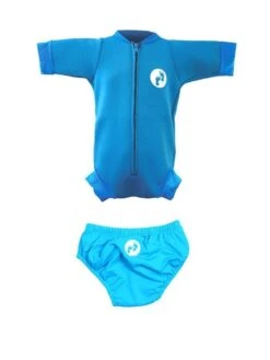 Essentials Baby Swim Kit - Newborn Wetsuit + Swim Nappy (Aqua)