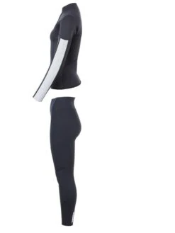 Two Bare Feet Unisex Perspective Half Zip 2.5mm Wetsuit Jacket & Pants Set (Black/Grey/Grey) -Surf Tide Motion um2h6h m