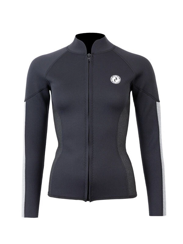 Two Bare Feet Unisex Perspective Full Zip 2.5mm Wetsuit Jacket (Black/Grey/Grey) 1 Two Bare Feet Unisex Perspective Full Zip 2.5mm Wetsuit Jacket (Black/Grey/Grey)