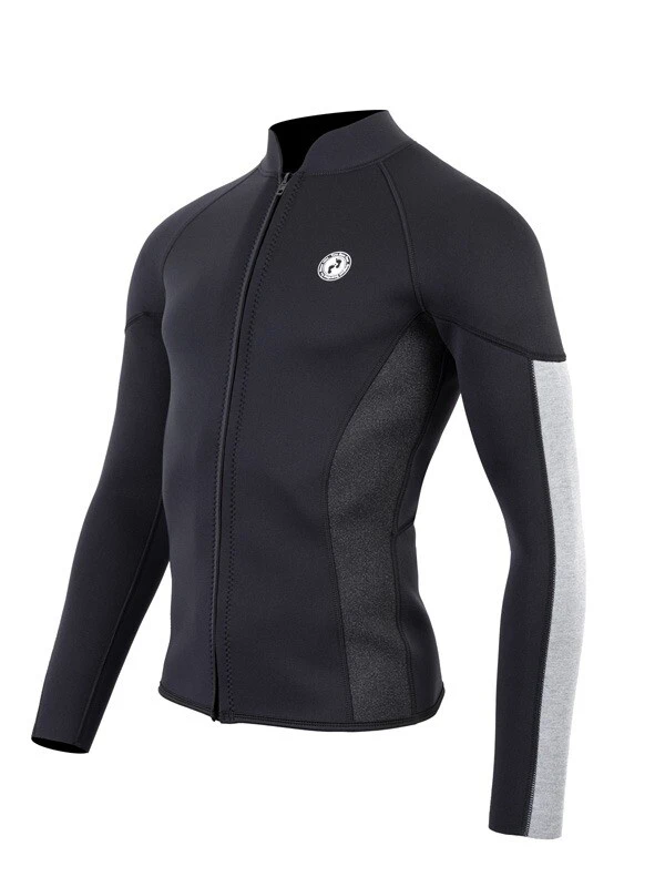 Two Bare Feet Perspective Full Zip 2.5mm Wetsuit Jacket (Black/Grey/Grey) 2 Two Bare Feet Perspective Full Zip 2.5mm Wetsuit Jacket (Black/Grey/Grey) - Image 2
