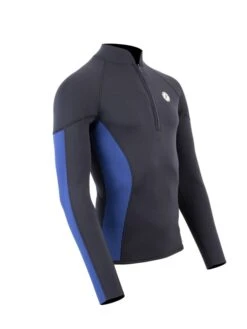 Two Bare Feet Perspective Half Zip 2.5mm Wetsuit Jacket (Black/Blue) -Surf Tide Motion unisex perspective half zip jacket black blue denim 8