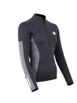 Two Bare Feet Unisex Perspective Half Zip 2.5mm Wetsuit Jacket (Black/Grey) -Surf Tide Motion unisex perspective half zip jacket black delta 8 6