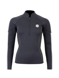 Two Bare Feet Unisex Perspective Half Zip 2.5mm Wetsuit Jacket (Black/Grey/Grey)