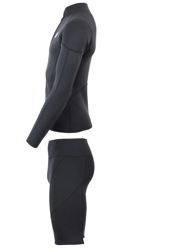 Two Bare Feet Mens Heritage Half Zip 3mm Wetsuit Jacket & Shorts Set (Black) - Image 4