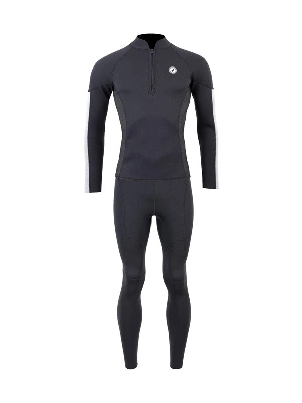Two Bare Feet Perspective Half Zip 2.5mm Wetsuit Jacket & Pants Set (Black/Grey/Grey) 1 Two Bare Feet Perspective Half Zip 2.5mm Wetsuit Jacket & Pants Set (Black/Grey/Grey)