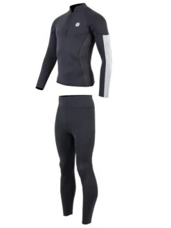 Two Bare Feet Perspective Half Zip 2.5mm Wetsuit Jacket & Pants Set (Black/Grey/Grey) 10 Two Bare Feet Perspective Half Zip 2.5mm Wetsuit Jacket & Pants Set (Black/Grey/Grey) -Surf Tide Motion unisex perspective halfzip jacket black grey grey vista pants 3