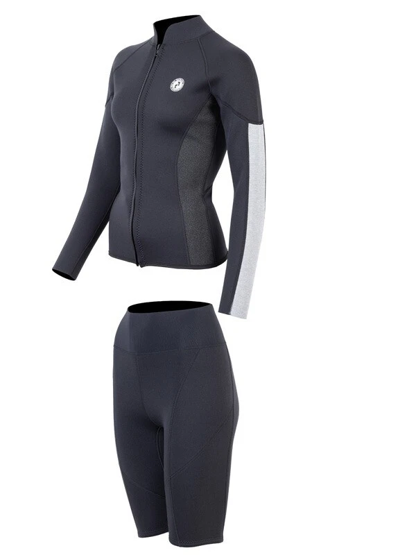 Two Bare Feet Unisex Perspective Full Zip 2.5mm Wetsuit Jacket & Shorts Set (Black/Grey/Grey) 3 Two Bare Feet Unisex Perspective Full Zip 2.5mm Wetsuit Jacket & Shorts Set (Black/Grey/Grey) - Image 3