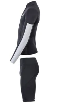 Two Bare Feet Perspective Full Zip 2.5mm Wetsuit Jacket & Shorts Set (Black/Grey/Grey) -Surf Tide Motion utin8f z