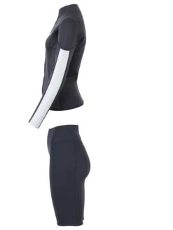 Two Bare Feet Unisex Perspective Full Zip 2.5mm Wetsuit Jacket & Shorts Set (Black/Grey/Grey) 11 Two Bare Feet Unisex Perspective Full Zip 2.5mm Wetsuit Jacket & Shorts Set (Black/Grey/Grey) -Surf Tide Motion utin8f z 1