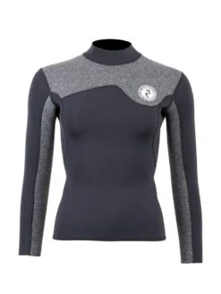 Two Bare Feet Womens Aspect Fleece Lined Zipless Thermal 2.5mm Superstretch Wetsuit Top & Shorts Set (Black/Grey) -Surf Tide Motion w1a8mz m