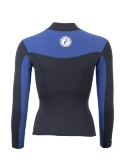 Two Bare Feet Womens Aspect Fleece Lined Zipless Thermal 2.5mm Superstretch Wetsuit Top & Shorts Set (Black/Blue) -Surf Tide Motion w41gh6 w