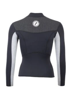 Two Bare Feet Womens Aspect Fleece Lined Zipless Thermal 2.5mm Superstretch Wetsuit Top & Shorts Set (Black/Grey/Grey) -Surf Tide Motion w6f57b g