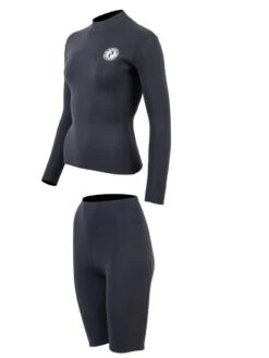 Two Bare Feet Womens Aspect Fleece Lined Zipless Thermal 2.5mm Superstretch Wetsuit Top & Shorts Set (Black) 10 Two Bare Feet Womens Aspect Fleece Lined Zipless Thermal 2.5mm Superstretch Wetsuit Top & Shorts Set (Black) -Surf Tide Motion w8d7v6 x