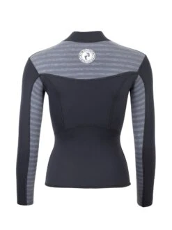 Two Bare Feet Womens Aspect Fleece Lined Zipless Thermal 2.5mm Superstretch Wetsuit Top & Shorts Set (Black/Grey Stripes) -Surf Tide Motion wcwsxi 3