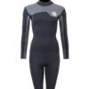 Two Bare Feet Womens Aspect Fleece Lined Zipless Thermal 2.5mm Superstretch Wetsuit Top & Shorts Set (Black/Grey Stripes)