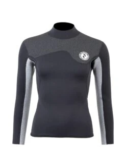 Two Bare Feet Womens Aspect Back Zip 2.5mm Wetsuit Jacket & Hotpants Set (Black/Grey/Grey) 12 Two Bare Feet Womens Aspect Back Zip 2.5mm Wetsuit Jacket & Hotpants Set (Black/Grey/Grey) -Surf Tide Motion wfcv24 f