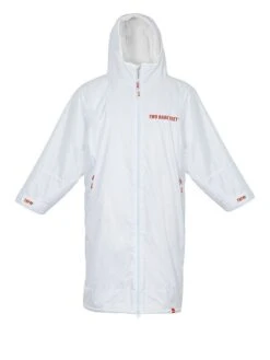 Two Bare Feet Weatherproof Changing Robe (White/Red)