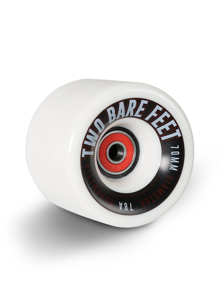 Sessions 78A Longboard Skateboard Wheels (70mm White) With Two Bare Feet Pro Series 7 Bearings 2 Sessions 78A Longboard Skateboard Wheels (70mm White) With Two Bare Feet Pro Series 7 Bearings - Image 2